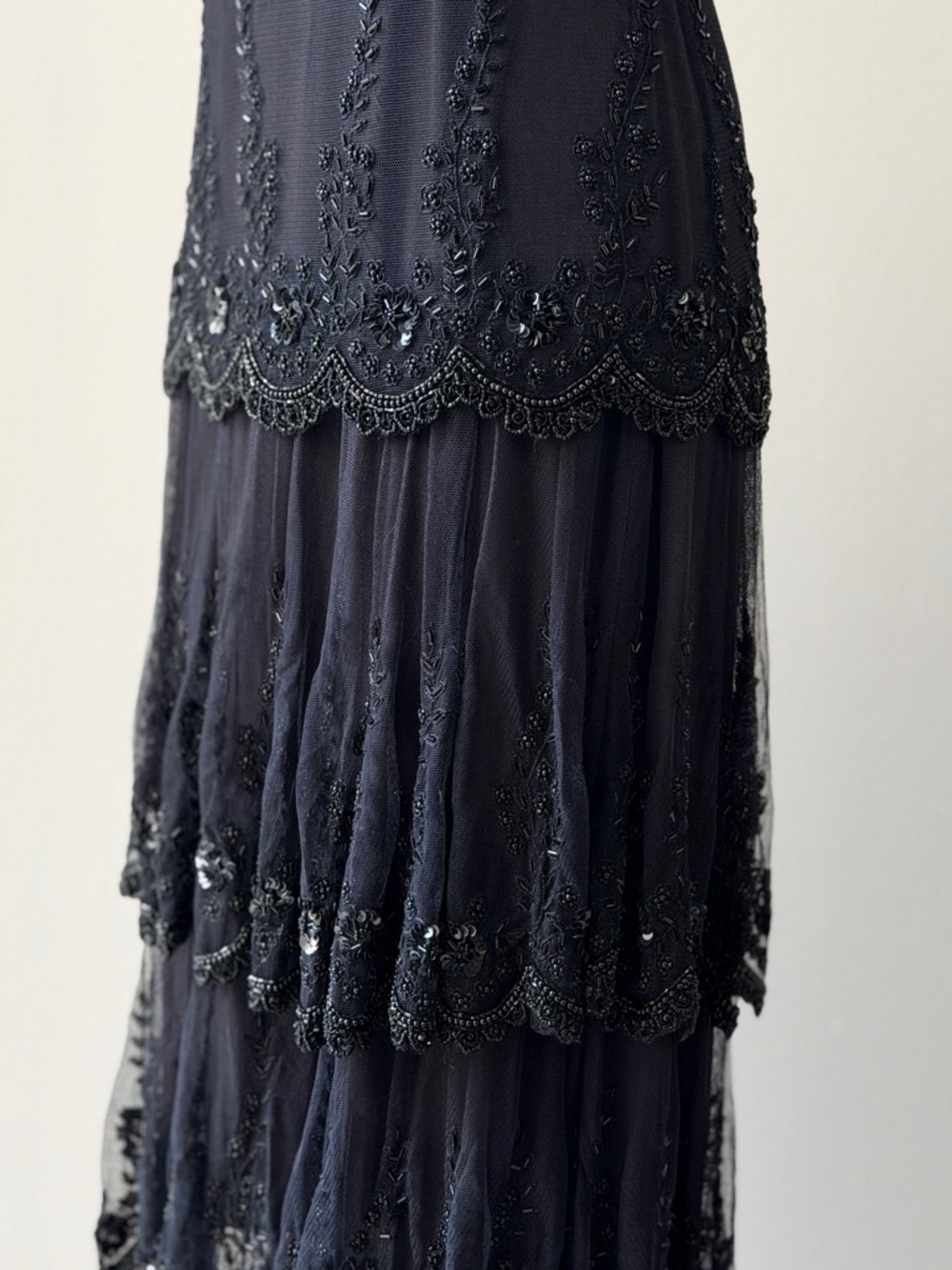 Vintage Elegant Black Beaded Sleeveless Dress - Picture 9 of 16
